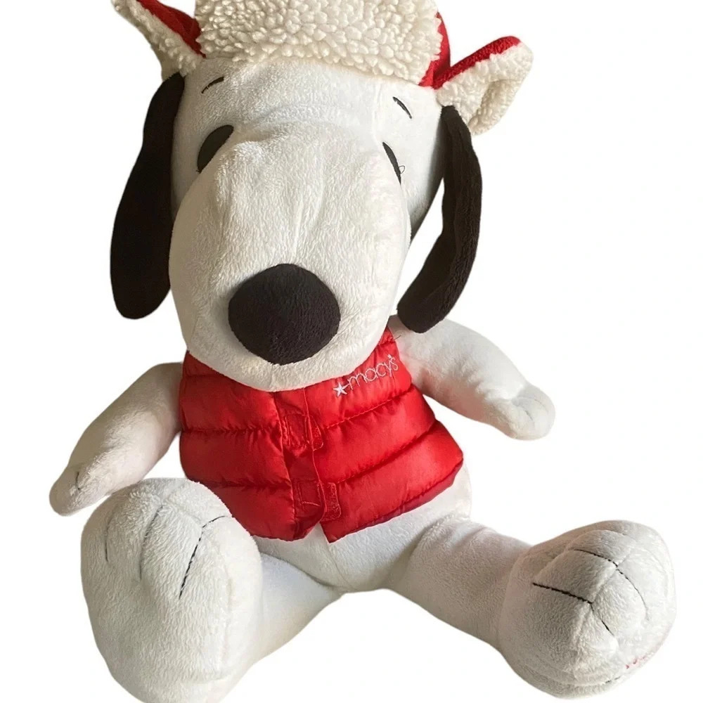 Peanuts Snoopy Stuffed Animal Macys Christmas Holiday 2015 - Picture 2 of 14